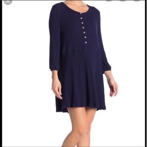 Blu Pepper Navy Blue Babydoll Dress Size Med NWOT Jersey Material Comfy